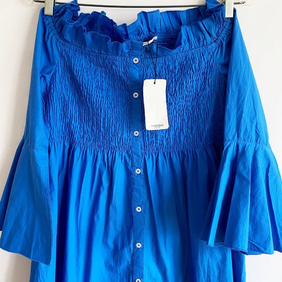 NEW WITH TAGS: Mango Off-Shoulder Dress - Size 6 (EUR: M) - Picture 3 of 4